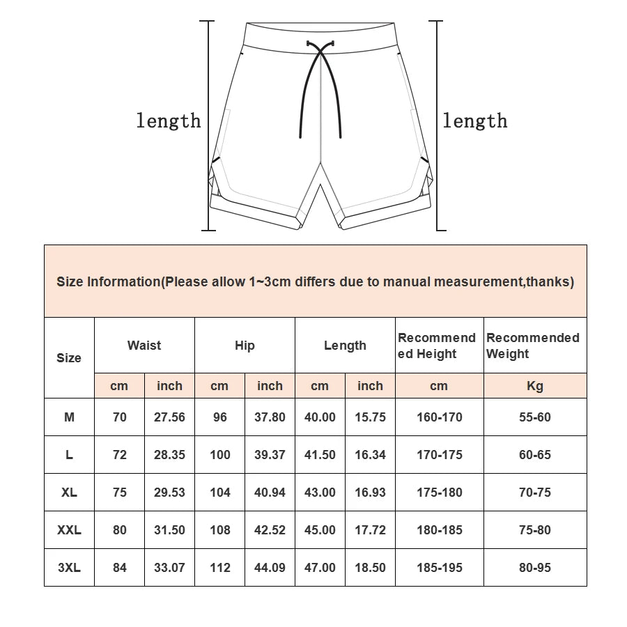 2 In 1 Quick Dry Workout Men Shorts